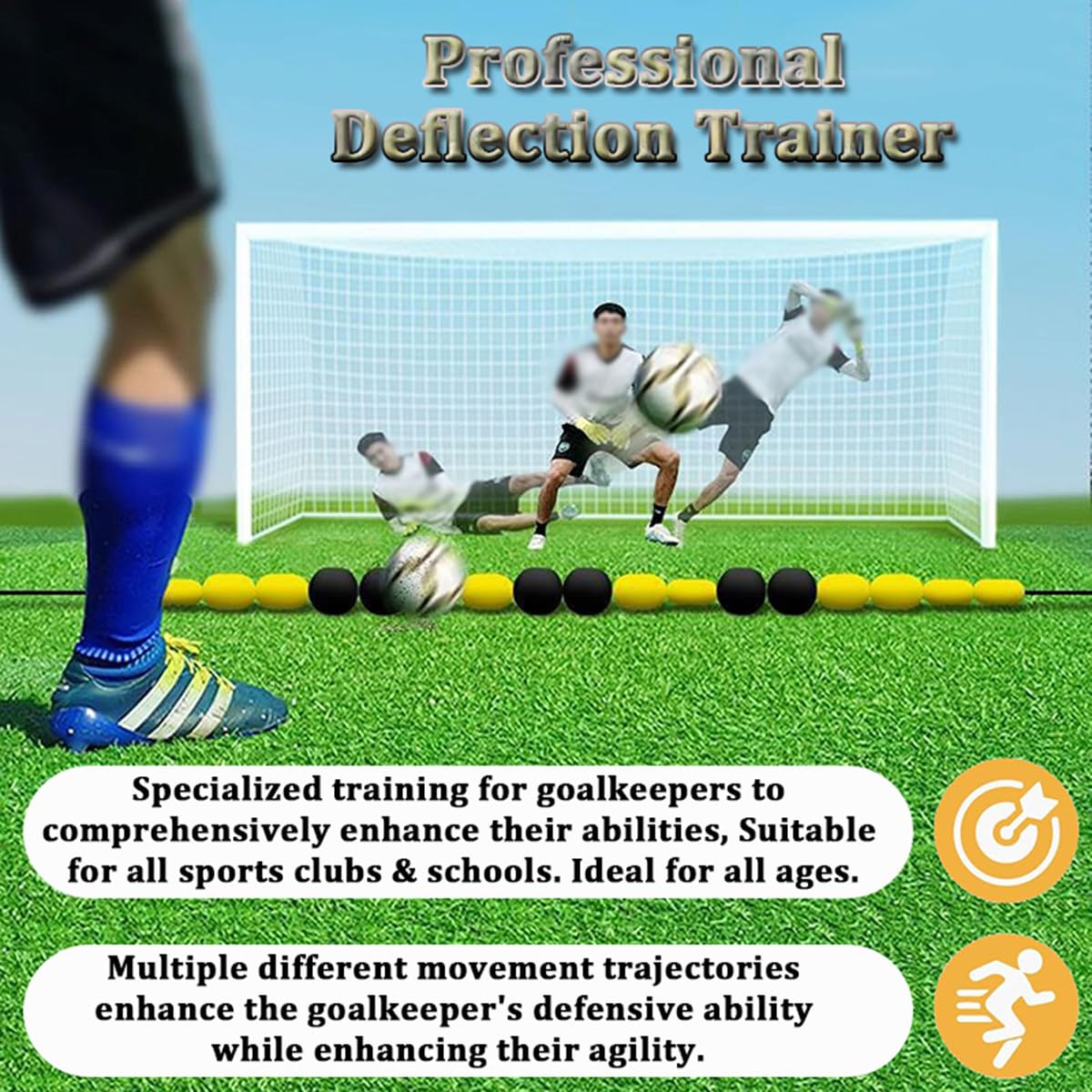 Rete di rimbalzo per allenamento portieri, per pratica di riflessione e agilità, attrezzatura professionale per portiere di calcio