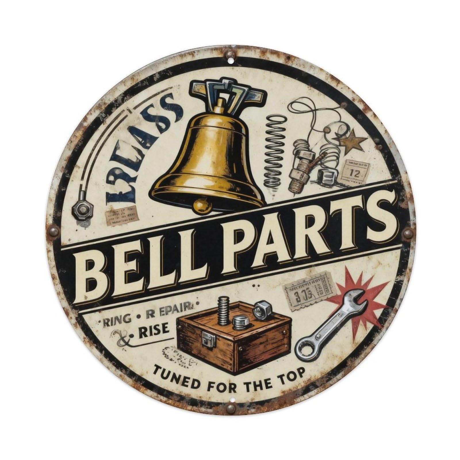 Brass Bell Parts Sign Metal Tin Sign Plaque