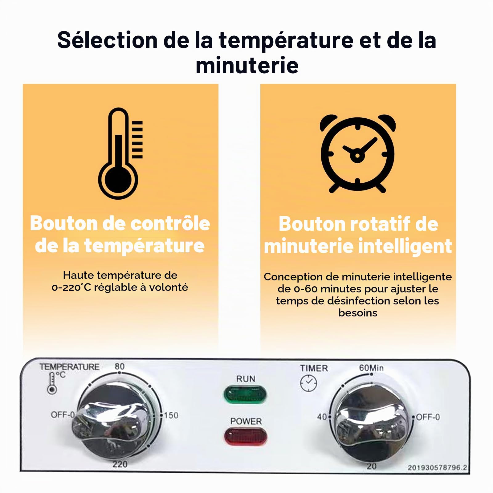 Stérilisateur haute température,sterilisateur materiel onglerie de grande capacité,autoclave stérilisation avec contrôle de la température et minuterie,adapté aux outils coiffure,manucure outils,SPA