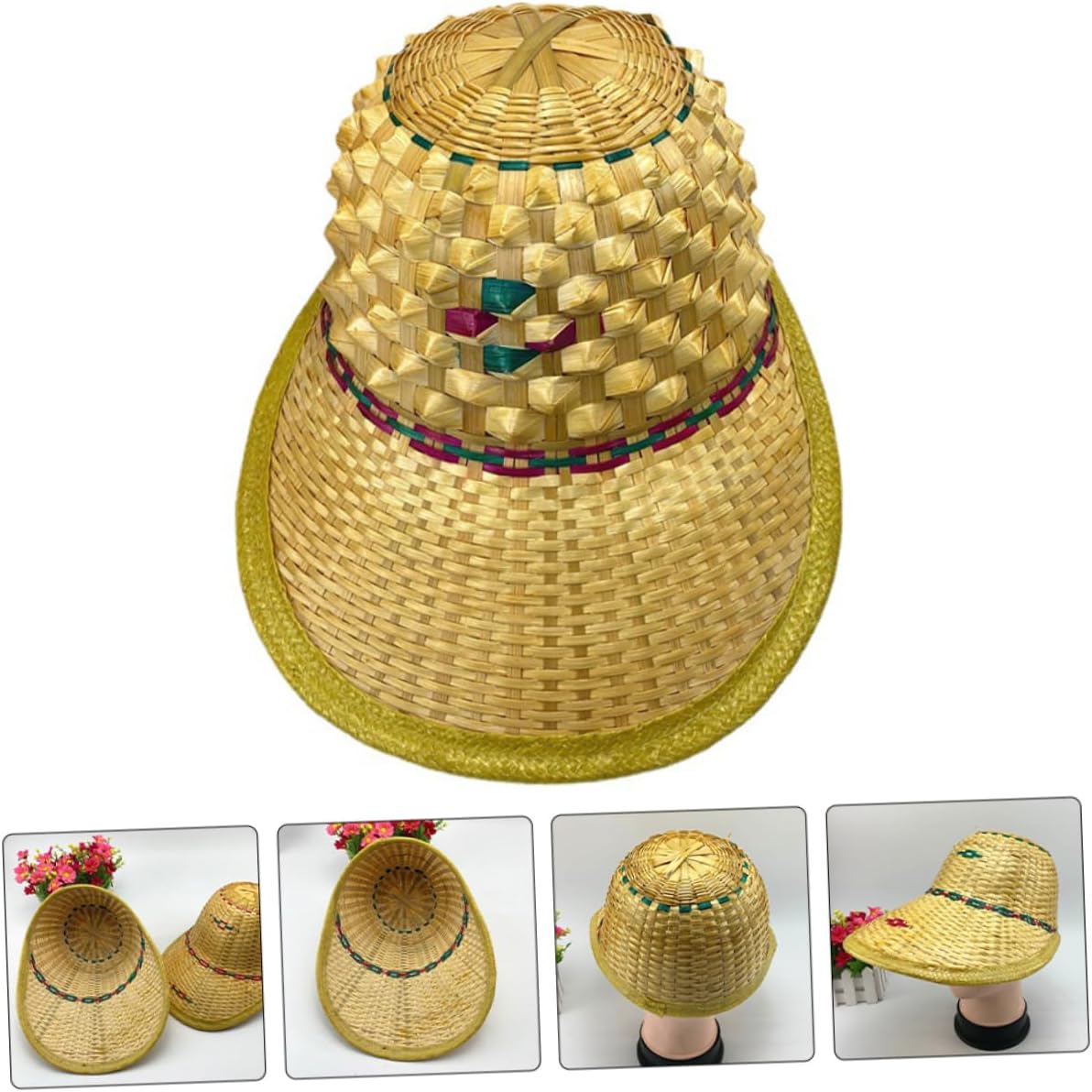 VALICLUD Pineapple Hat Farmer Hat Mini Sombrero s Shaper Wide Brim Headlamp Beach Cat UV Sun