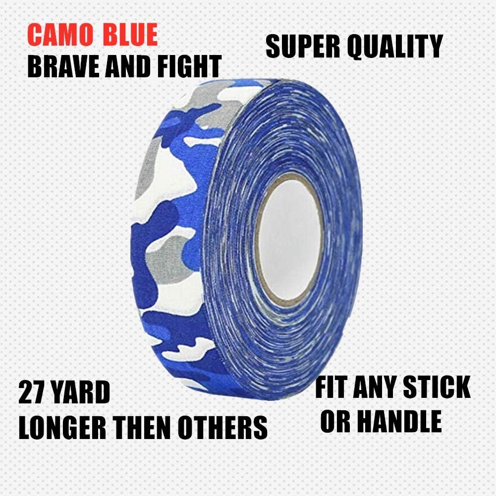 MEZUT Hockey Tape Cloth Easy to Stretch and Tear,Athletic Sport Hockey, Baseball Tape,1" x 27 yd (2 Rolls) (Camo Blue) : Sports & Outdoors