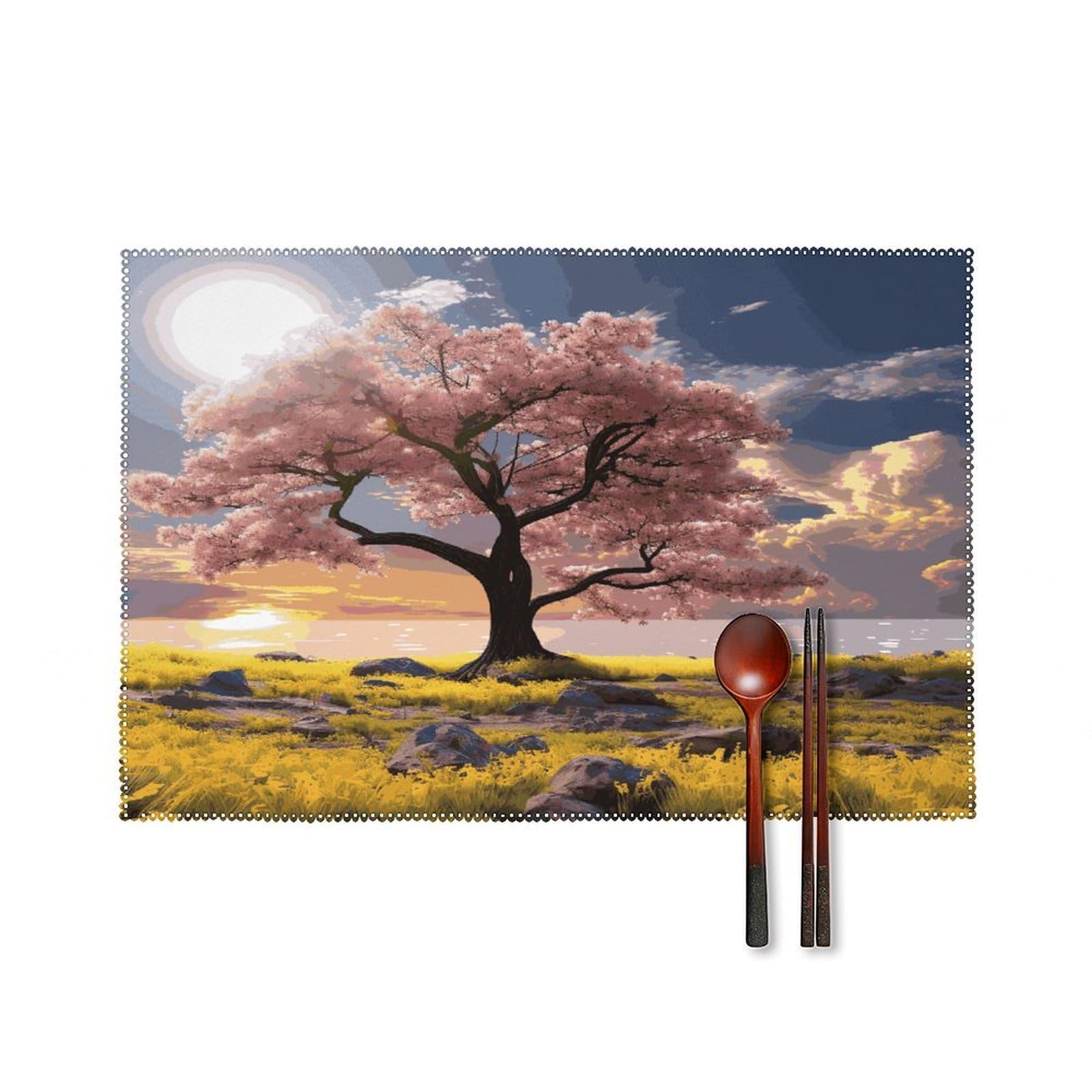 Fodpand Style Flower And Tree Placemats Set Of 4 Place Mats Table Mats