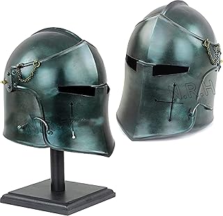 Medieval Barbuta Helmet Knight Templar Crusader Armour Helmet Roman Spartan W/Stand Helmet