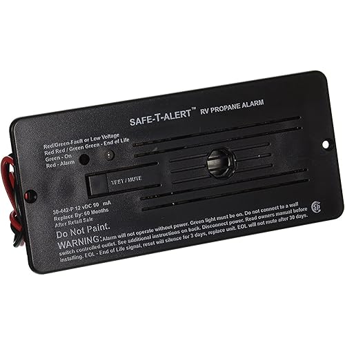 Safe T Alert - Classic LP Gas Alarm - Flush Mount Black - 30-442-P-BL