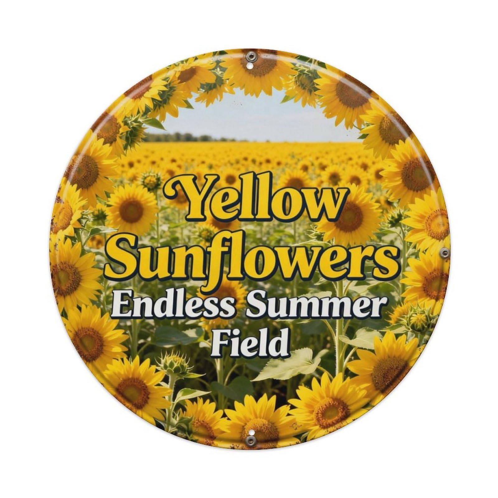 Yellow Sunflowers Endless Summer Field Metal Tin Sign Plaque
