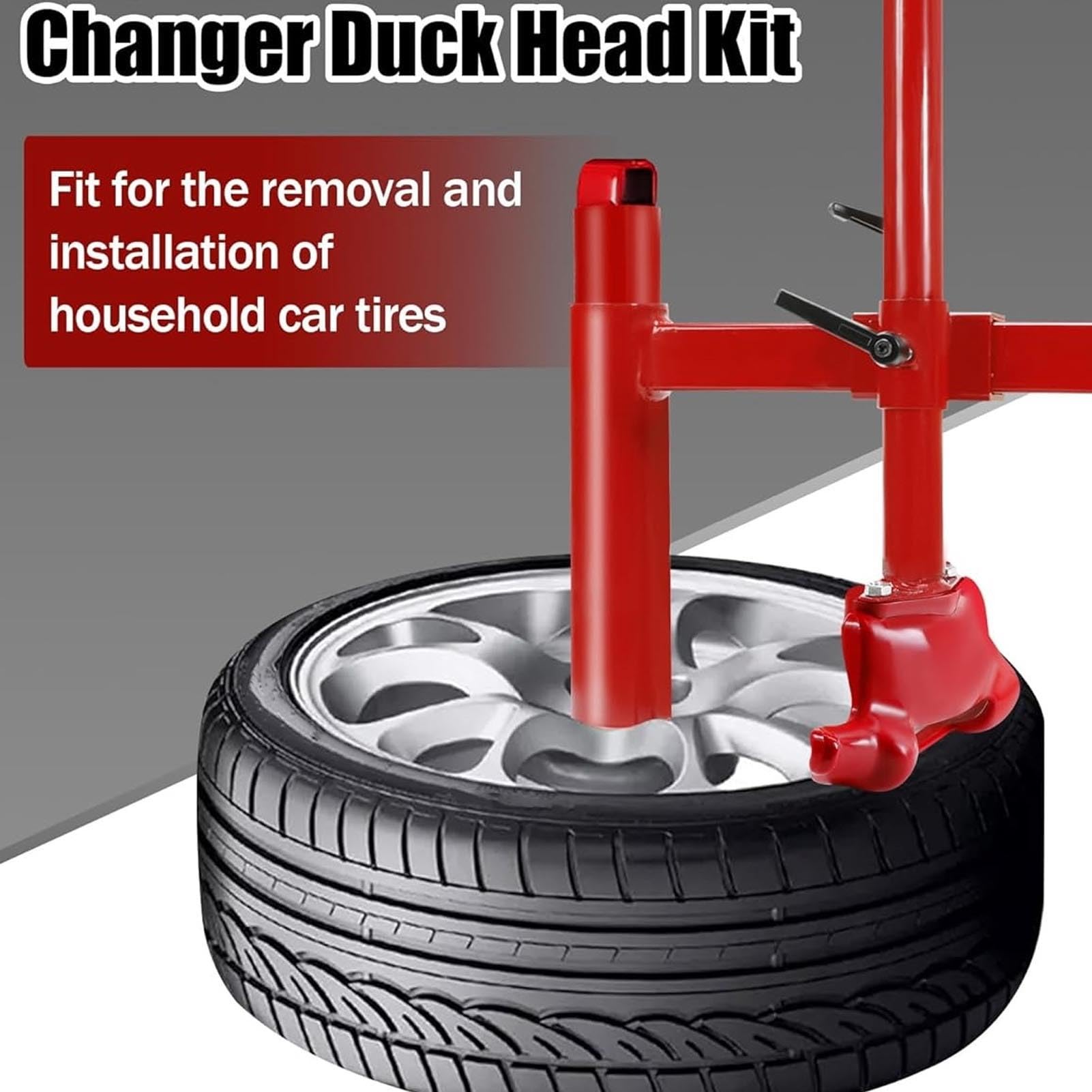 Upgraded Manual Tire Changer Duck Head Adapter Kit with Silver Cone Fit for 16-21 inch Tires, Car Tire Changer Tool Compatible with Most Car Tires, Easy Operated Tire Repair Tool