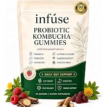 Infuse Probiotic Kombucha Gummies for Digestive Balance, 90 Gummies,1PCS