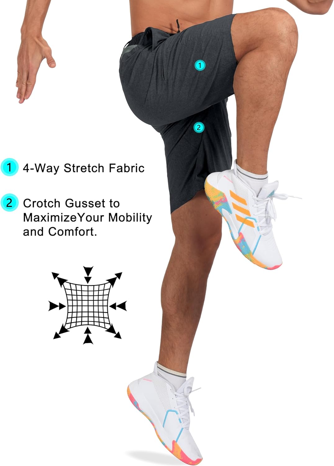 Little Donkey Andy Men's Golf Shorts Quick Dry Lightweight Breathable Casual Short with Elastic Waist 3 Pockets for Hiking - Image 5