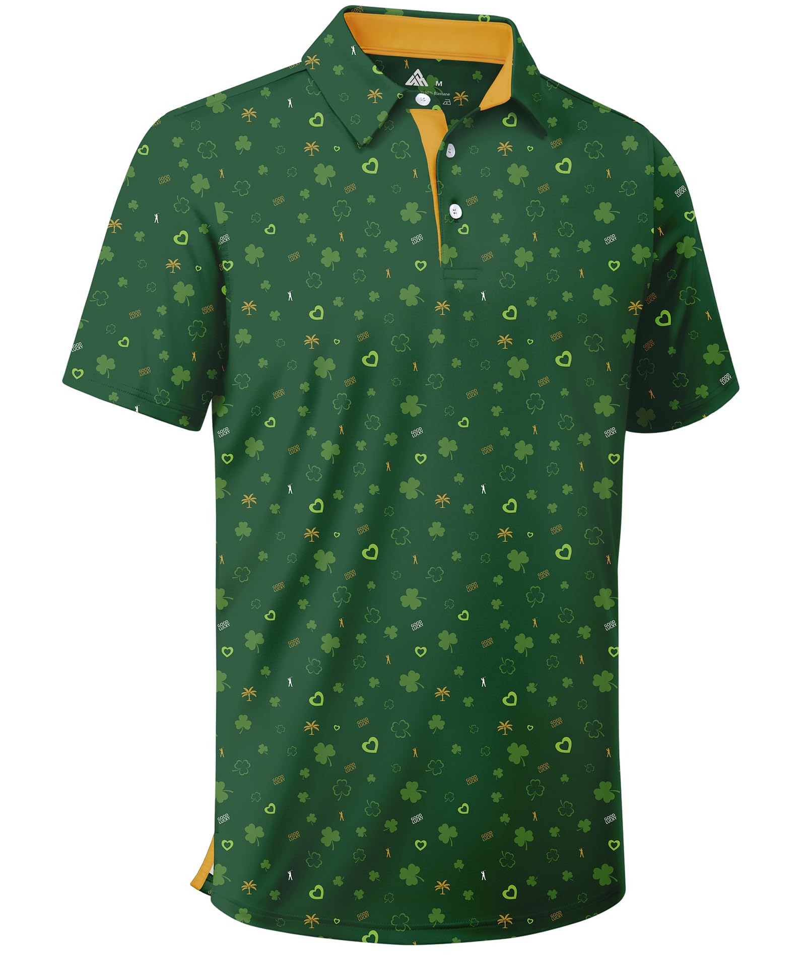 ZITY Mens Golf Shirt Short Sleeve Moisture Wicking Performance Daily Casual Print Patterns Collared Golf Polo Shirts for Men