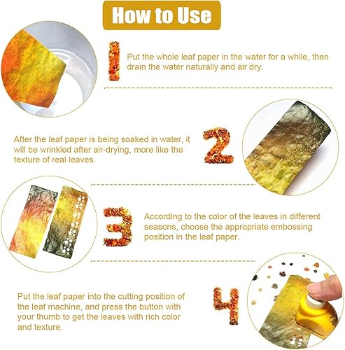 Miniatura 2 de Yctze - Perforadora de hojas, accesorios para manualidades de bricolaje hermoso cortador de papel con hoja de árbol con 8 piezas de papel (hoja de