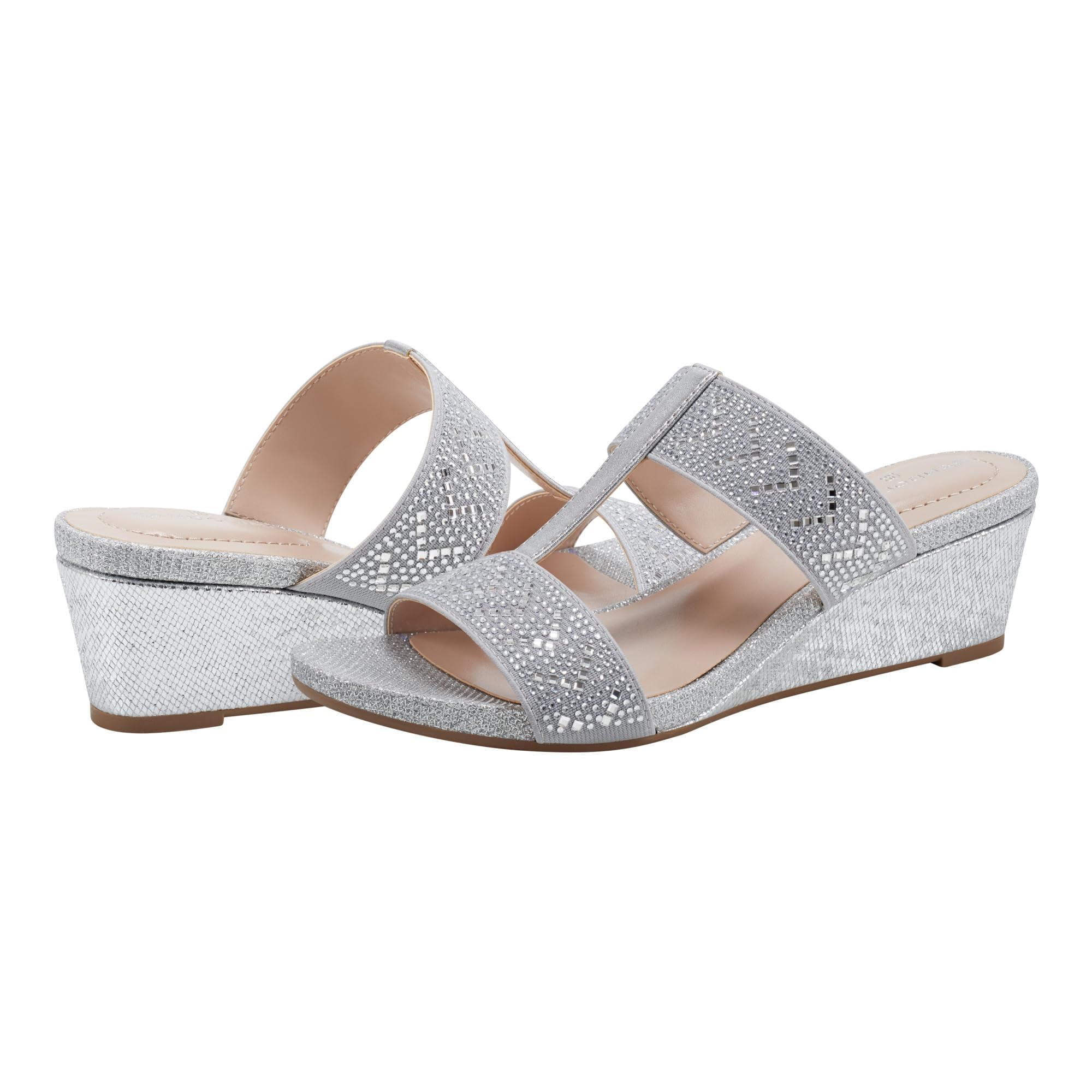 Bandolino Women's Iluvit Wedge Sandal, Silver 040, 6 UK