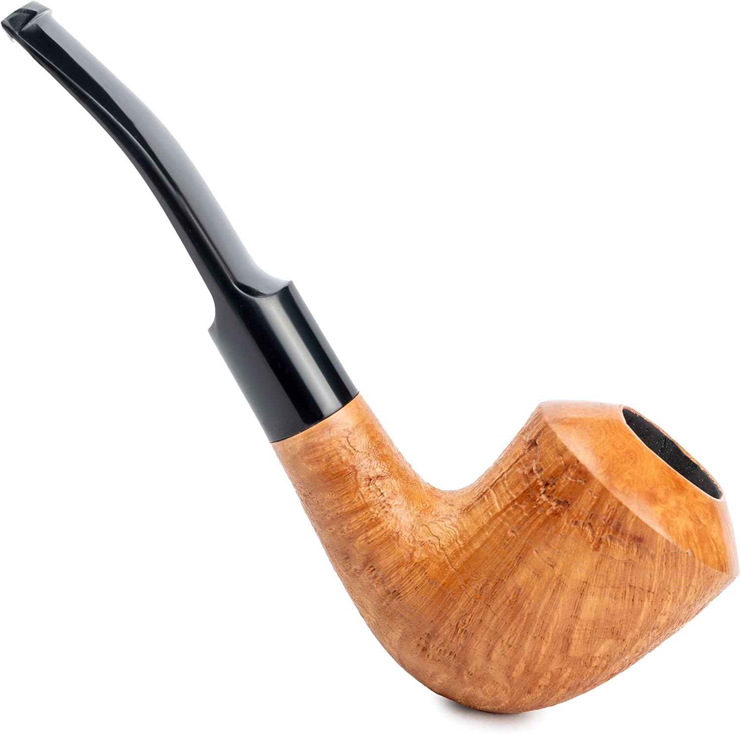Dr. Watson - Briar Tobacco Pipe, Handcrafted, classic Bent Dublin shape, Fits 9mm filter, Comes with Pouch, Boxed (Gold)