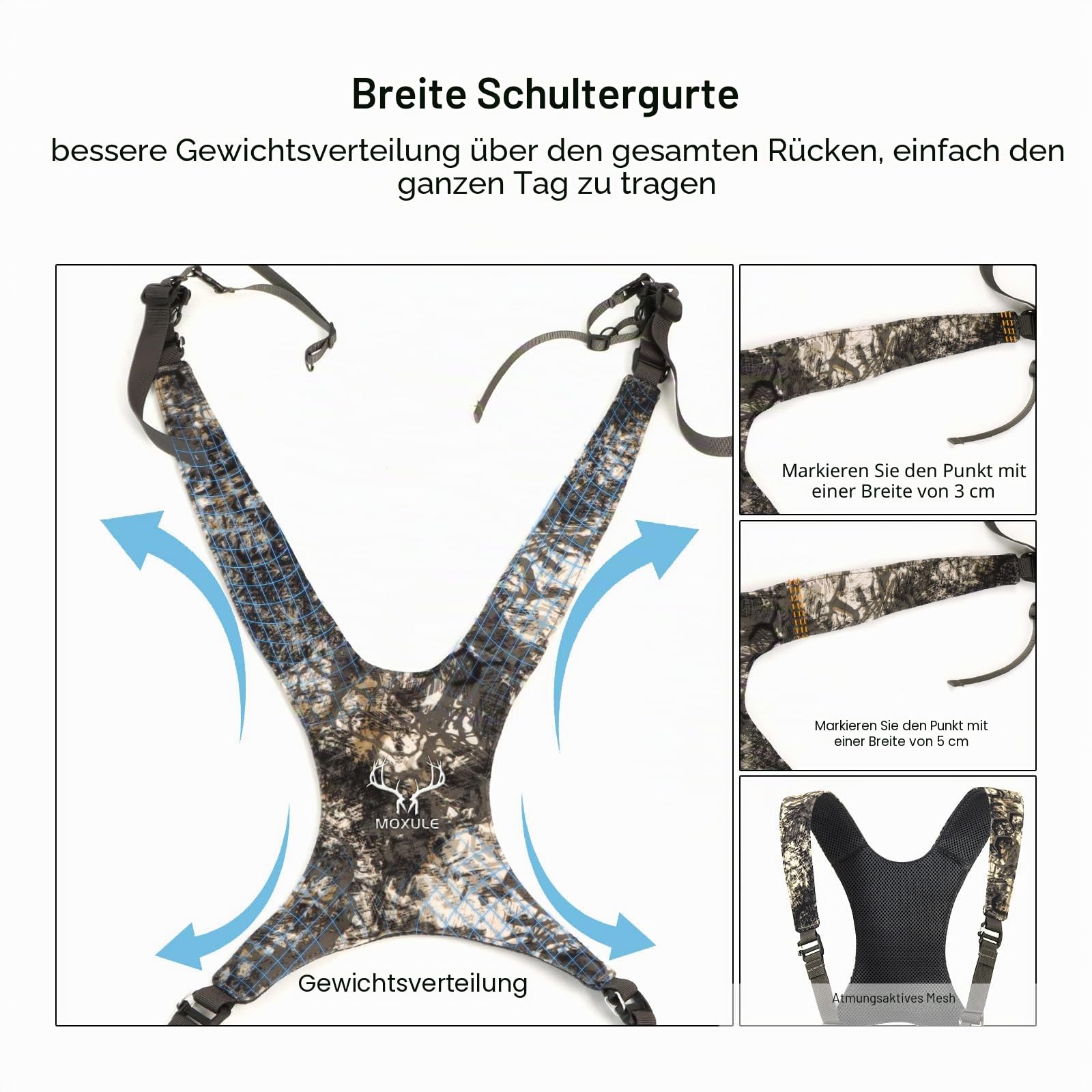 MOXULE Binokulares Gurt: Binokulartasche mit Entfernungsmesser-Tasche und Regenhülle für Jagd, Wandern, Vogelbeobachtung, Camouflage, 21 cm x 27 cm x 10 cm, Modern