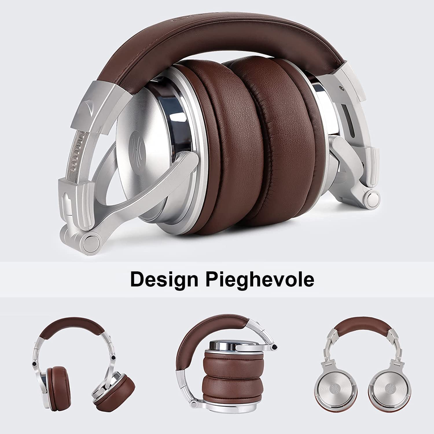 OneOdio Pro 30 Zamknięte słuchawki studyjne DJ bez adaptera do monitorowania i miksowania, skórzane słuchawki z osłonami, izolacja szumów, obrotowa obudowa 90 °, przenośne słuchawki stereofoniczne nauszne