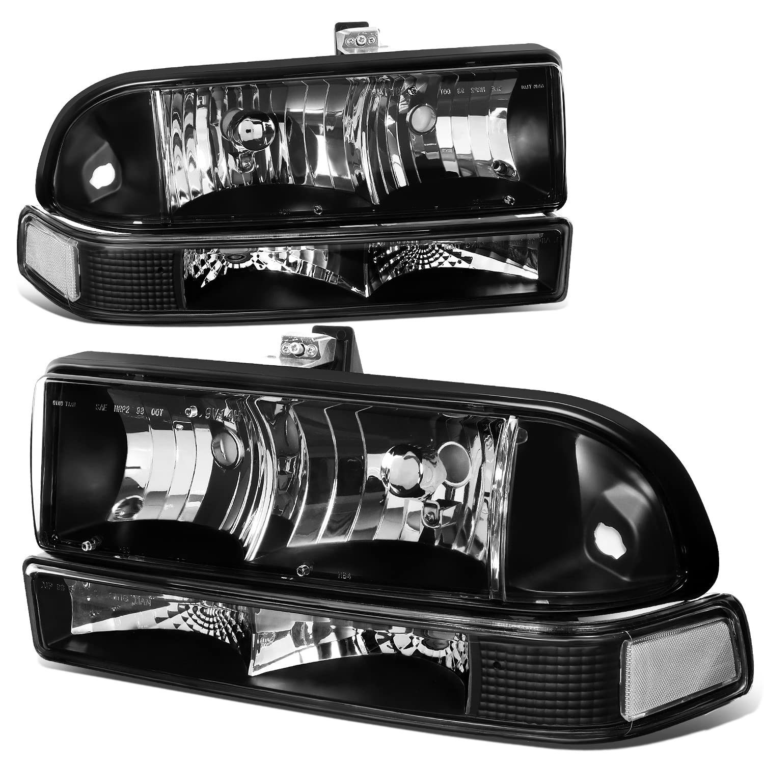 DNA MOTORING Black/Clear Headlight