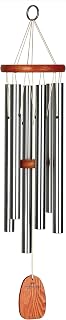 Woodstock Chimes Amazing Grace Wind Chimes 24" - Tuned Memorial Outdoor Chimes for Patio Garden Sympathy Gift Silver
