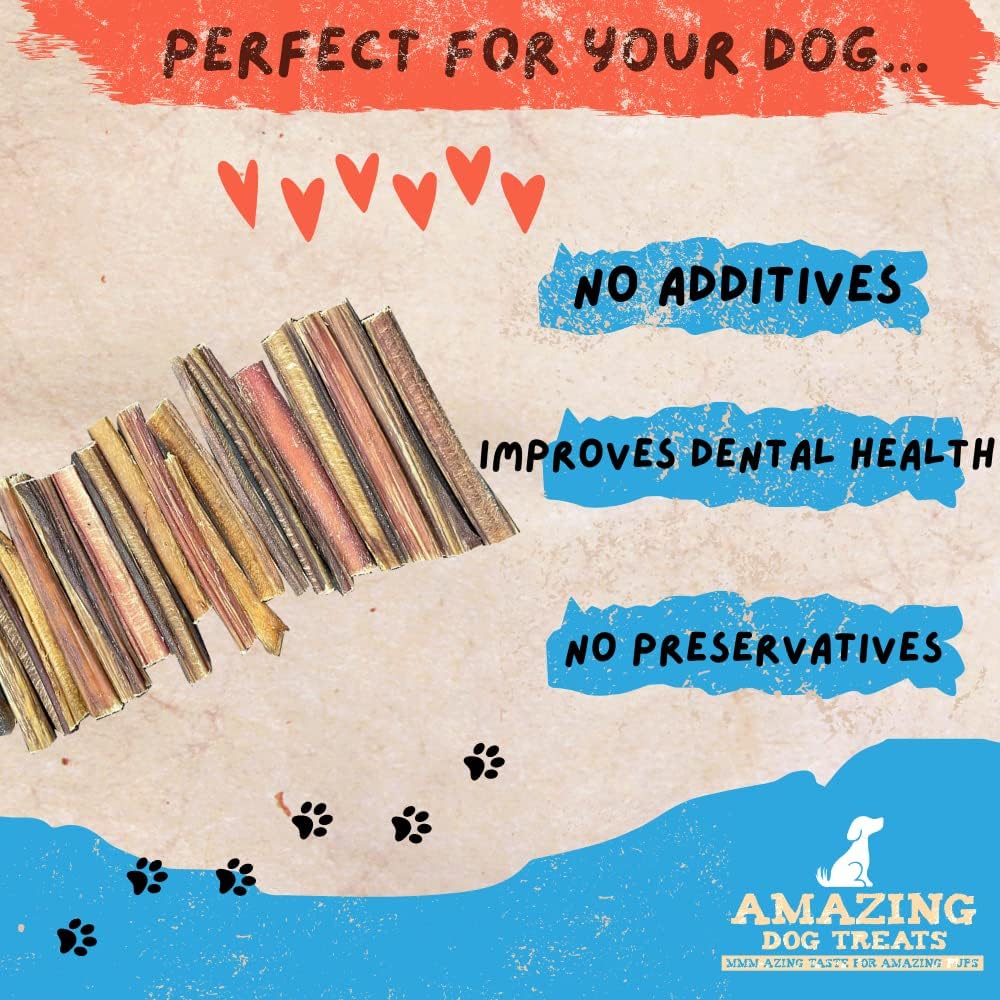 Amazing Dog Treats - Bully Sticks for Small Dogs (3-4 Inch - 16 oz)- Premium Thin Steer Bully Sticks for Dogs - Best Bully Stick Dog Chews - Bully Bones for Puppies and Small Breeds