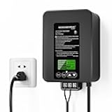GOODSMANN Low Voltage Transformer 300W Landscape Lighting Transformers for Low Voltage Landscape Lighting with Timer Bulit-in Photo Eye Sensor with 12V-15V AC Output Load Indicator