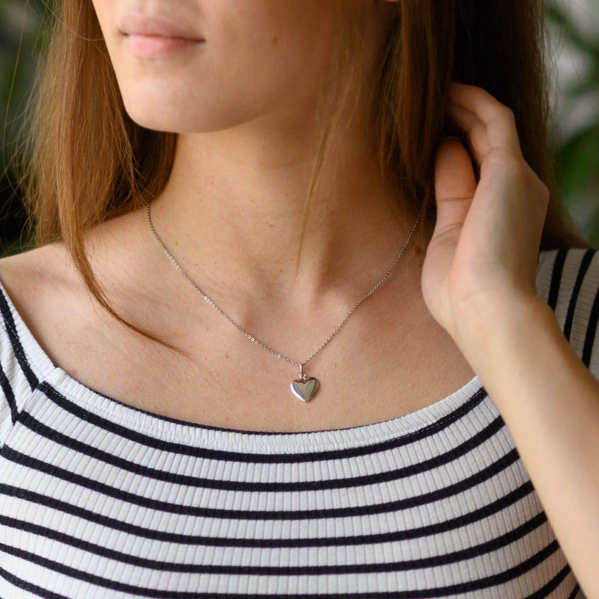 Herz Anhänger Silber 925 Damen wahlweise mit Kette KA-272-Silber | Herzanhänger 12x19mm aus rhodiniertem 925 Sterling Silber wahlweise mit Halskette in 40-50cm von MATERIA by Matthias Wagner
