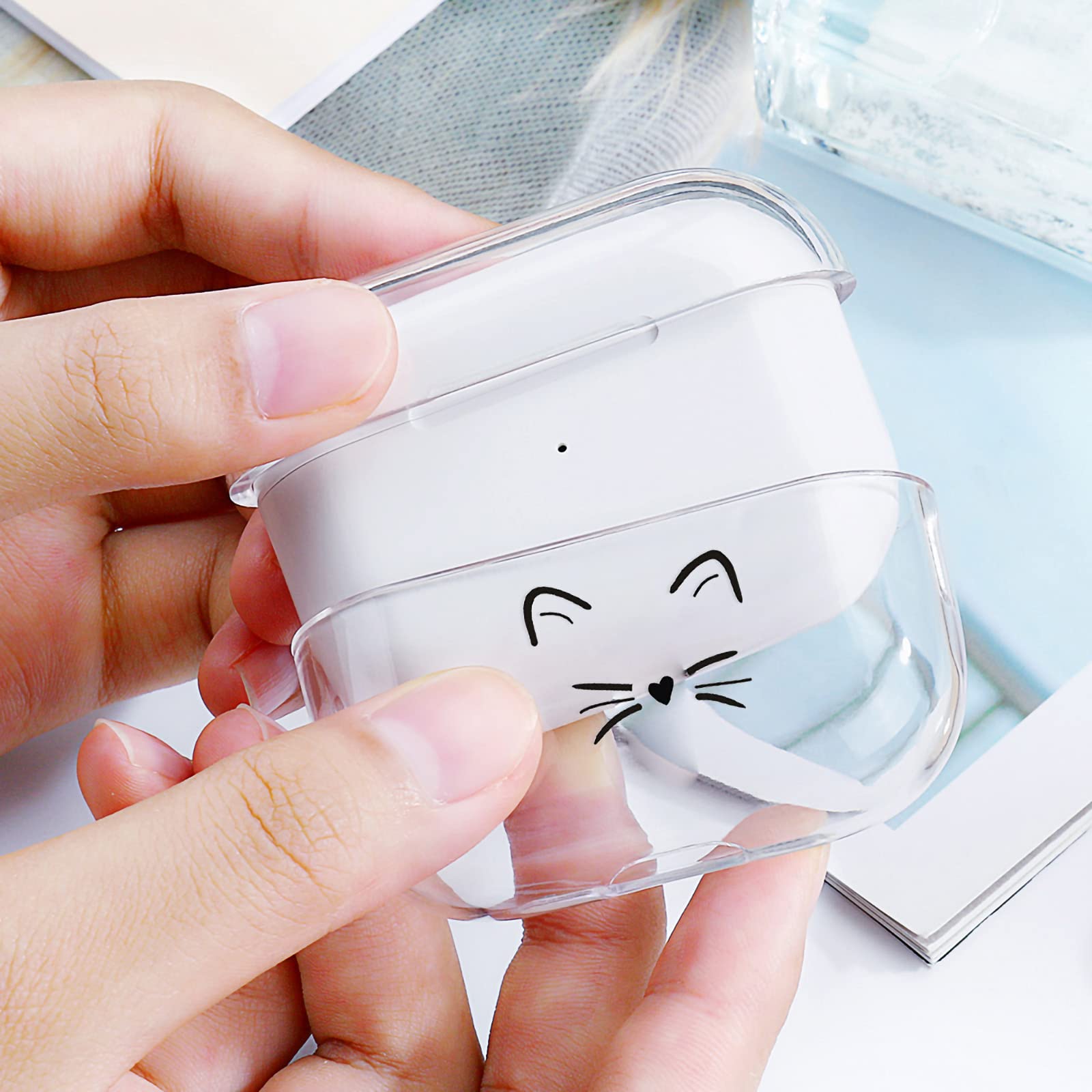 AKABEILA Hülle Für AirPods Pro 2 – Transparente TPU-Schutzhülle, Stoßfest, Mit Süßem Muster, Kabelloses Laden Möglich