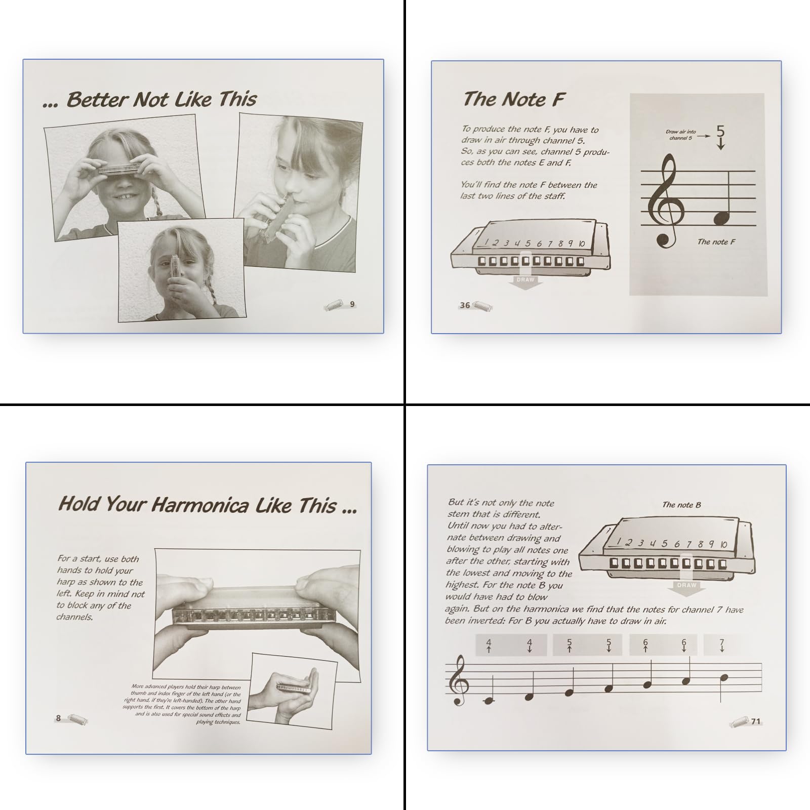 Mundharmonika-Set 7 Mundharmonikas im Koffer diatonisch verschiedene Tonarten C-D-E-F-G-A-Bb Dur/Major Blues Harps (TMH-213S-Noten)
