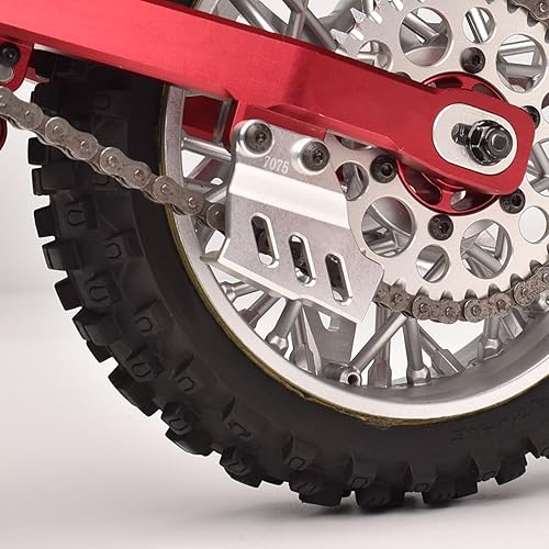 Miniatura 2 de Aluminio 7075 Placa de protección de cadena para LOSI 14 Promoto-MX motocicleta FXR (rojo)