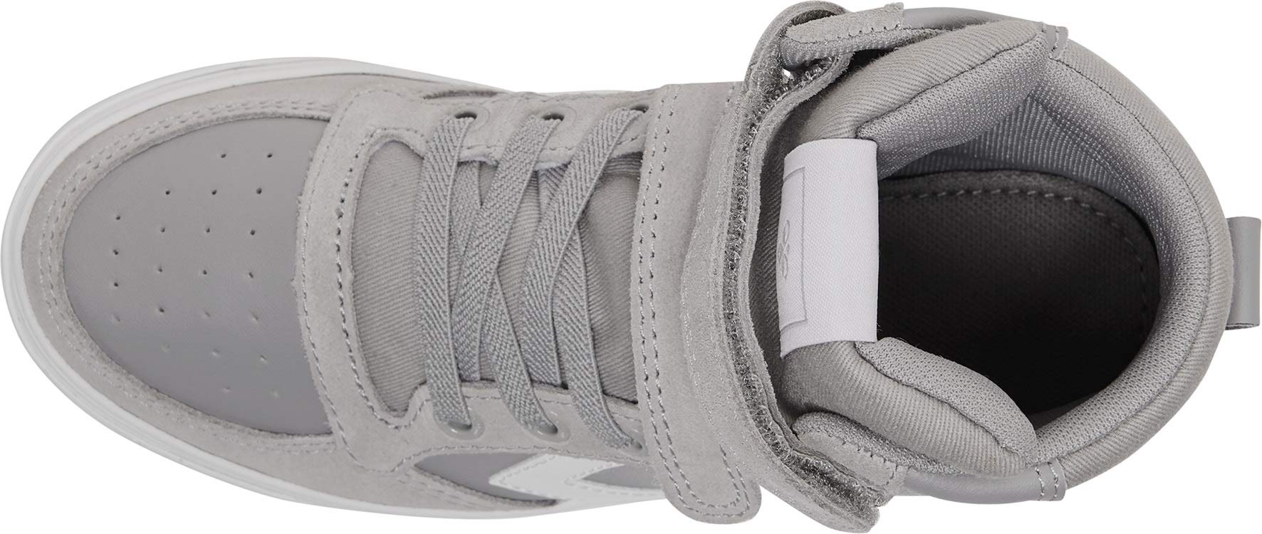 hummel Kids Slimmer Stadil Leather High Sneaker, Grey, Size 35