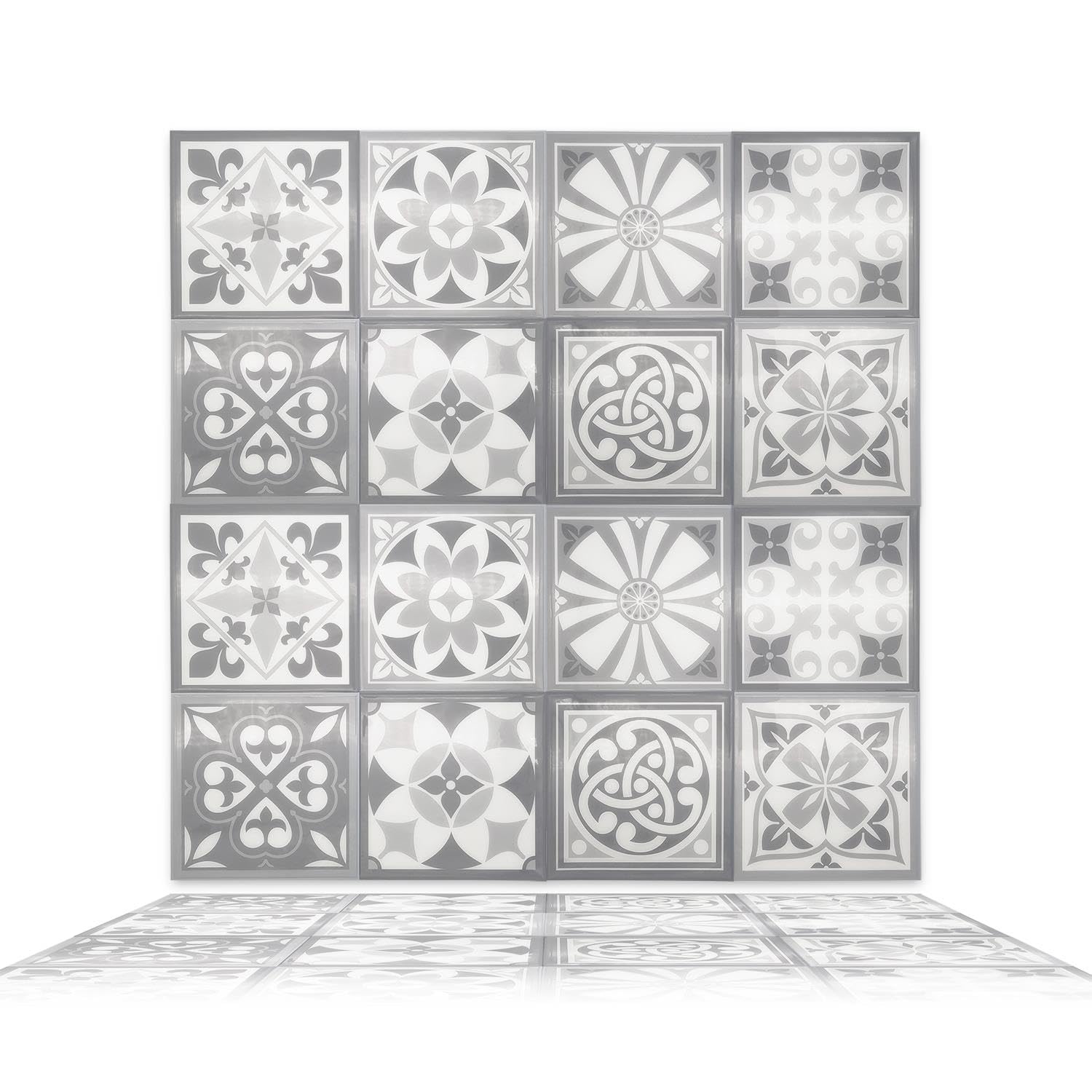Walplus Purbeck Stone Glossy 3D Sticker Tile 15.4 Cm (6 In) - 16Pcs In A Pack