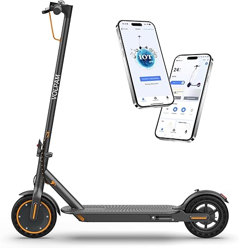 Vista 49 de VOLPAM Electric Scooter, 350W/500W Powerful Motor, 8.5"/10" Solid Tires, 19/22Mph, 28/23/21/16 Miles Max Range, Dual Braking
