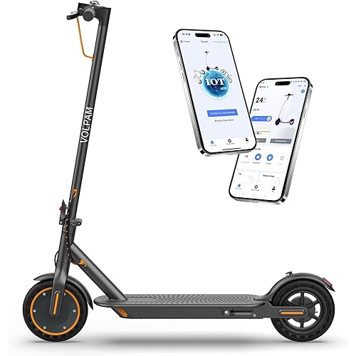 VOLPAM Electric Scooter, 350W/500W Powerful Motor, 8.5"/10" Solid Tires, 19/22Mph, 28/23/21/16 Miles Max Range, Dual Braking