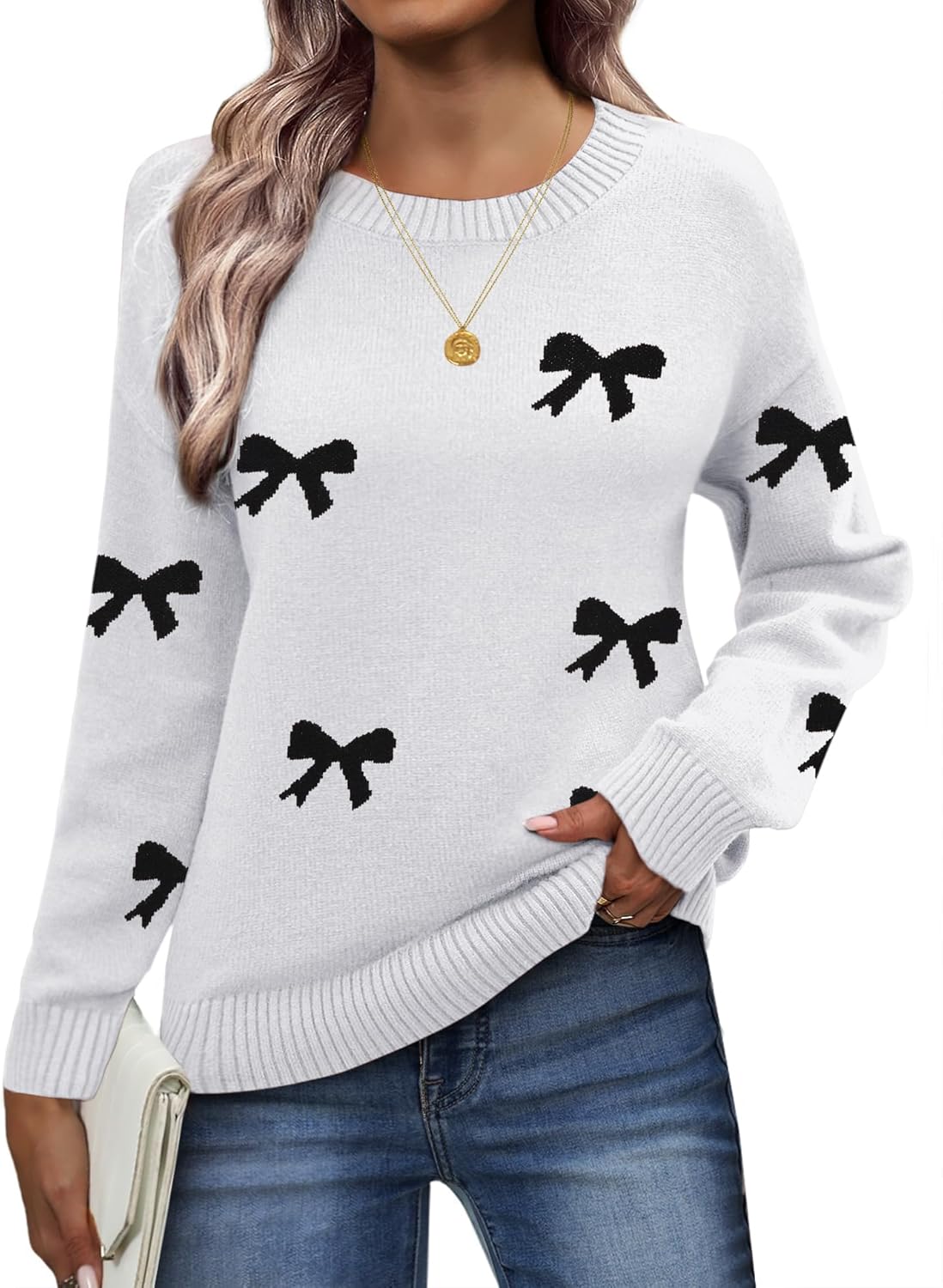 Zeagoo Fall Sweaters for Women 2025 Long Sleeve Crewneck Ribbed Knit Pullover Sweater Loose Fit Basic Jumper Tops Zeagoo Fall Sweaters for Women 2025 Long Sleeve Crewneck Ribbed Knit Pullover Sweater Loose Fit Basic Jumper Tops