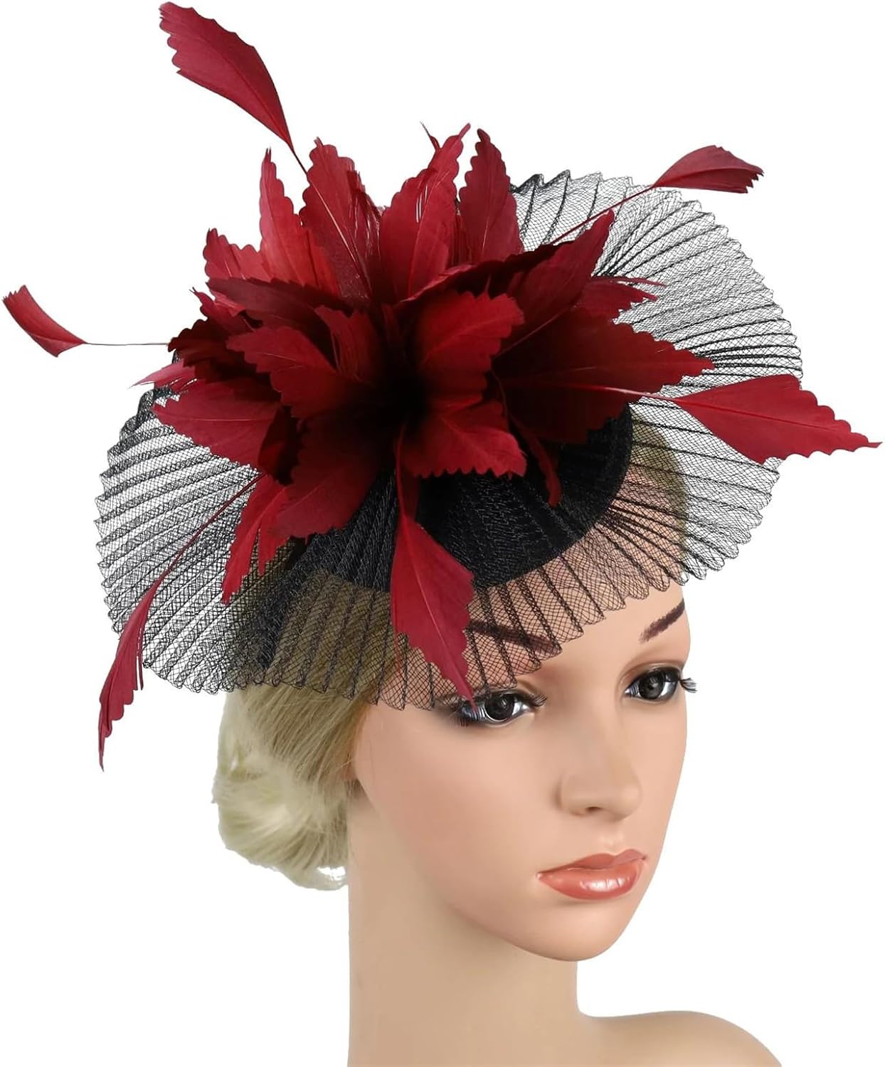 Women's Feather Floral Fascinator Hat Bridal Wedding Festival Horse Racing Tea Party Derby Hat