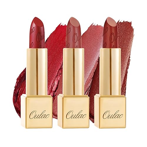 Miniatura 63 de Oulac Lipstick & Lipliner Set 3PCS High Impact Lipcolor with Moisturizing Formula, Vegan Beauty, Full-Coverage Lip Color, Gift Lipstick for Women