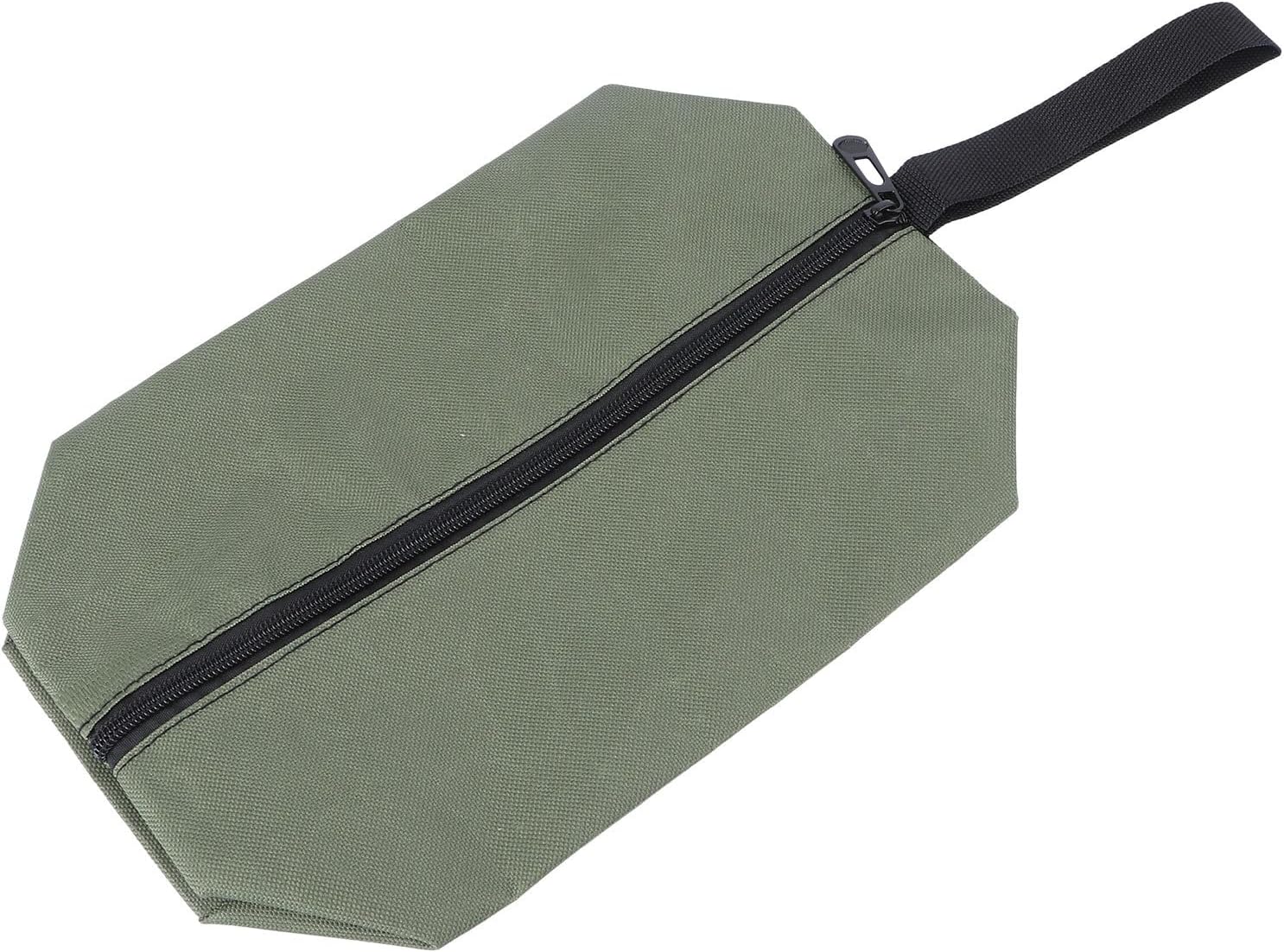 HOMSFOU Waterproof Tool Bag Large Capacity Handheld Storage Pouch Zipper Organizer for Hardware Small Parts in Military Green