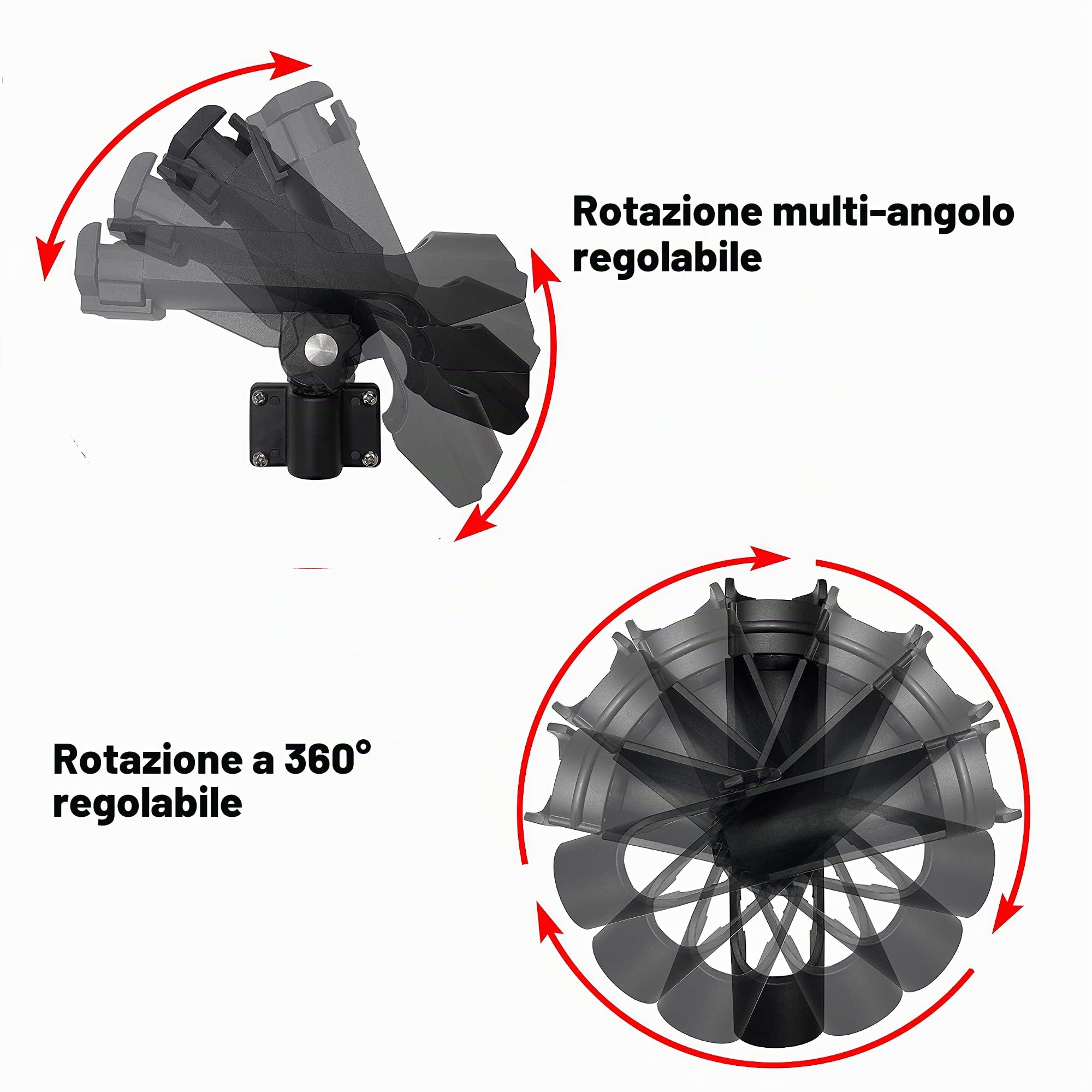HiUmi Supporto per canna da pesca regolabile nero per barca kayak girevole laterale kit attrezzatura