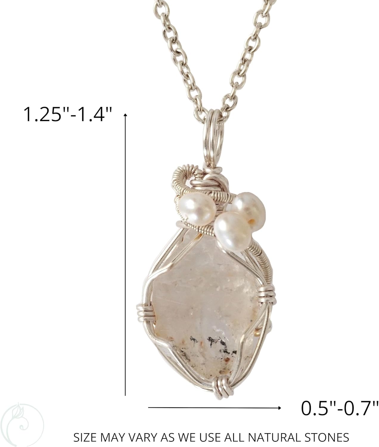 Designs by Nature Gems Birthstone & Pearl Necklace, Statement Zodiac Jewelry, Raw Crystal, 24 Inch Chain Silver Plated Chain, Mother's Day Gift, Handmade in North America