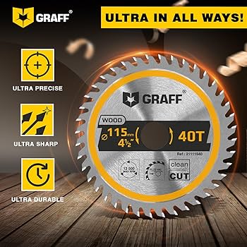 GRAFF 4-1/2 Inch 40 Teeth Carbide Tipped Saw Blade for Wood