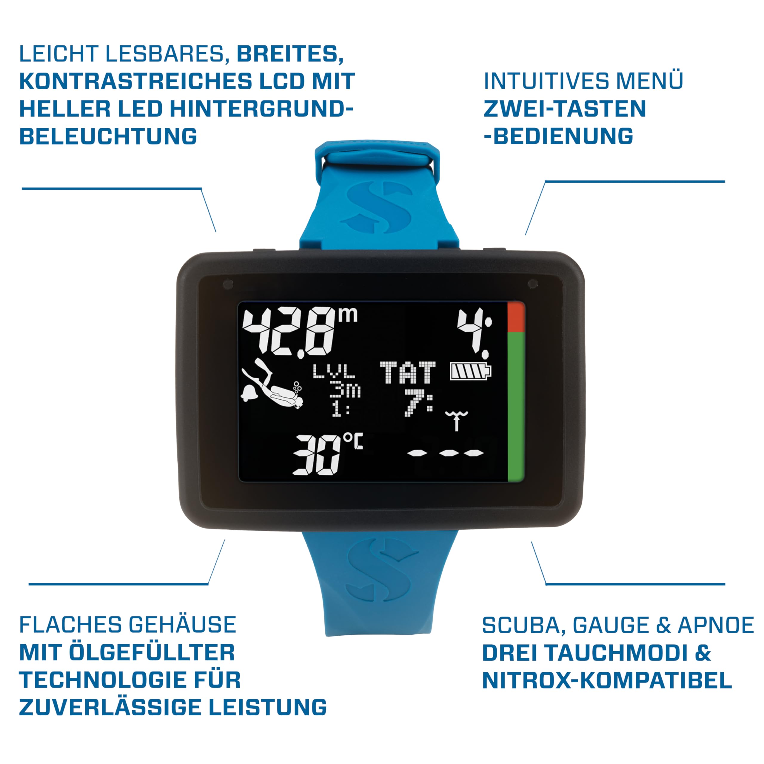 SCUBAPRO Luna 2.0 Computer, Unisex, Erwachsene, schwarz, Keine oder andere