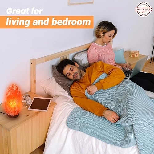 Miniatura 5 de Lámpara de sal del Himalaya brillo cálido y calmante para un ambiente relajante, perfecta como lámpara relajante nocturna, incluye 2 bombillas