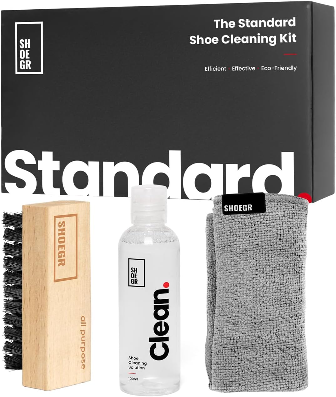 The Standard Shoe Cleaning Kit with Microfiber Towel | Shoes Cleaner | Shoe Cleaning Solution with All Purpose Shoe Brush