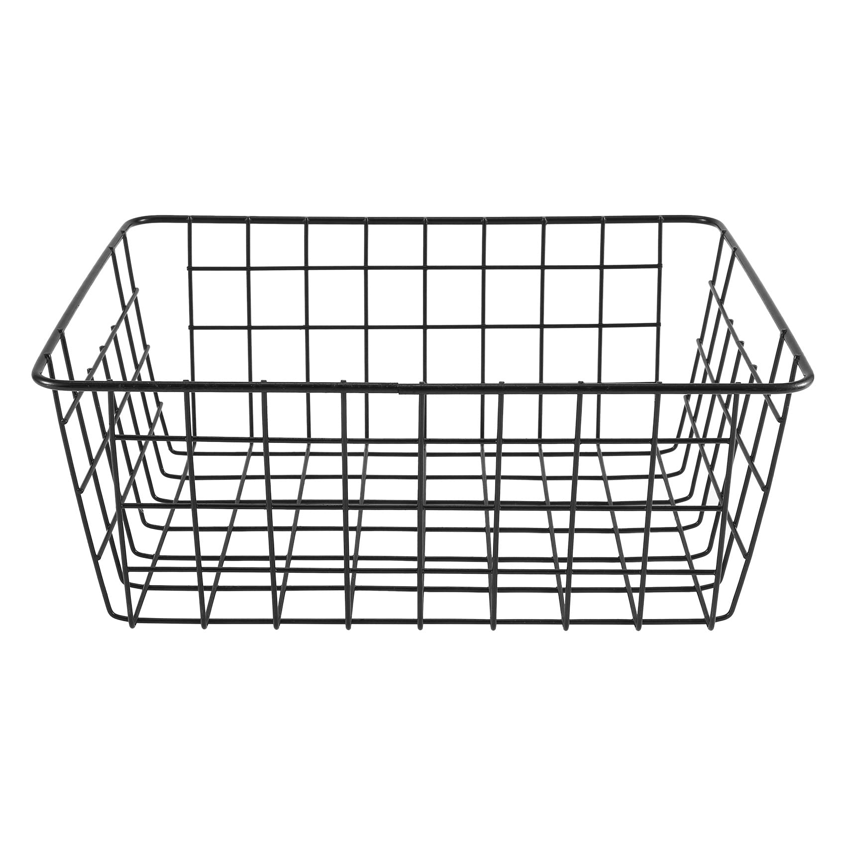 Micvtve Hollow Iron Wired Basket, Storage Baskets Metal Basket Without Interlining Bathroom Kitchen Organizer Black
