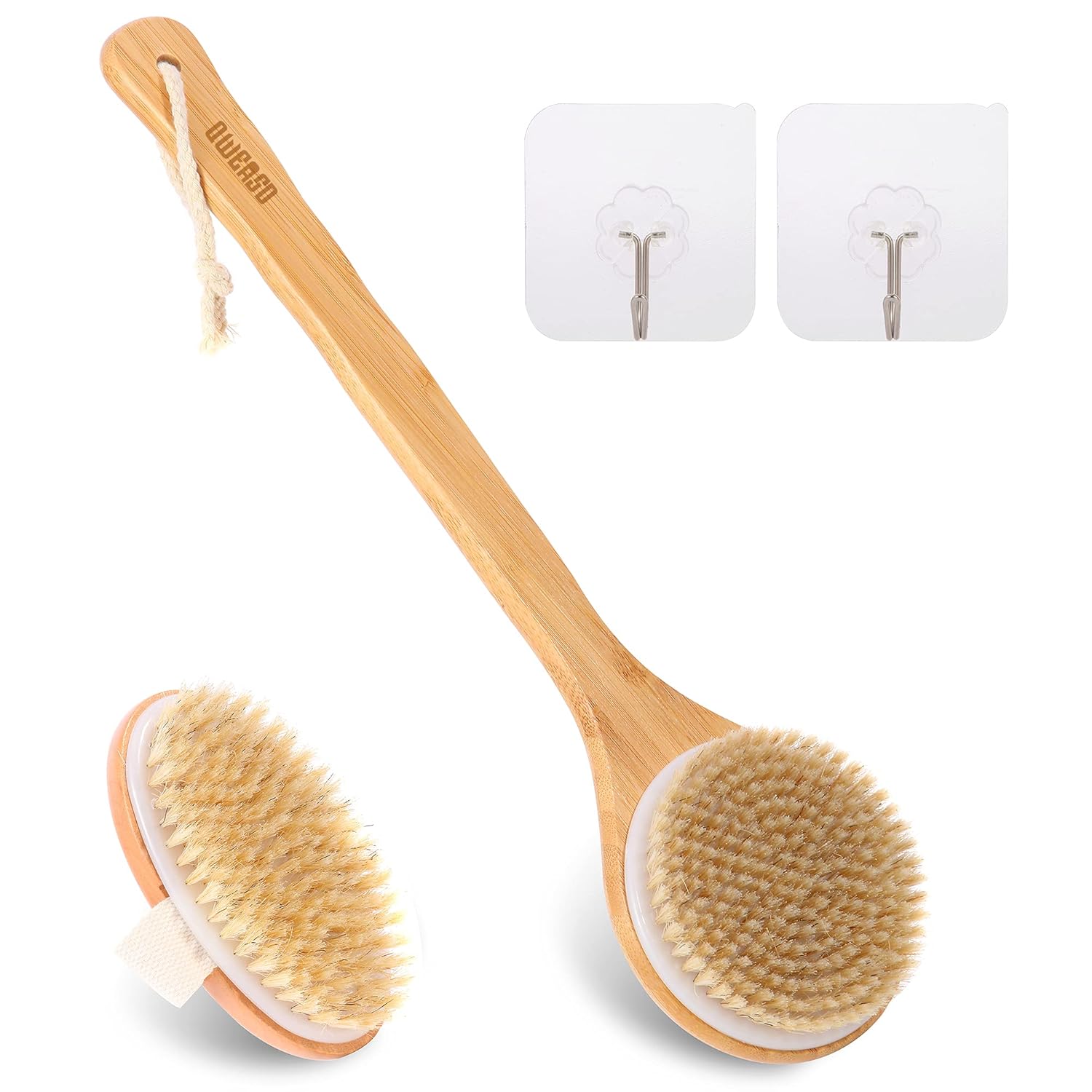 Back Brushes For Showering - Bath & Body Brushes With Long Handles & Handheld Shower Exfoliating Scrubber For Dry Wet Scrubbing Skin Improve Blood Circulation Natural Bristle Body Scrub Brush : Beauty & Personal Care