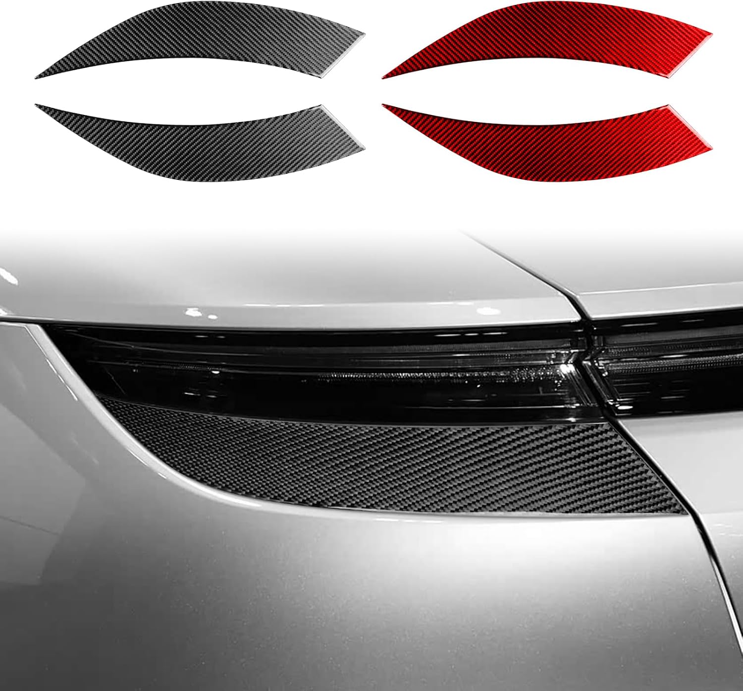 Real Black Carbon Fiber Car Tail Light Side Anti-Scratch Soft Pads Sticker Auto Exterior Accessories Compatible with Porsche Taycan 4-Door Sedan 2019 2020 2021 2022 2023 2024 2025 2026