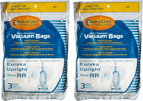 EnviroCare Bolsas de polvo para aspiradora de microfiltración de repuesto hechas para adaptarse a montantes Eureka Style RR, paquete de 6
