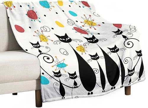 Miniatura 185 de Manta de tiro floral retro de los años 70, estilo bohemio, ondulado, geométrico, hippie, lindas flores, amarillo y naranja, manta con estampado