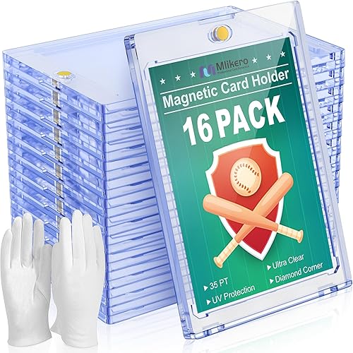 Miniatura 8 de Tarjetero magnético de 5 quilates para tarjetas intercambiables, protectores de tarjetas de 35 puntos, de plástico duro, apto para tarjetas