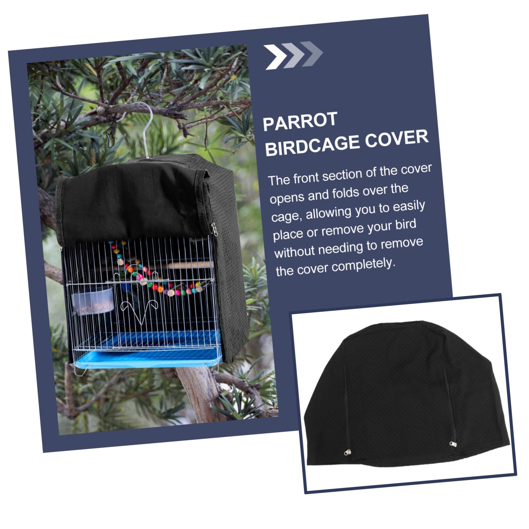 POPETPOP 2pcs Parrot Cage Cover Flap Easy Access Bird Cage Night Cover Blackout