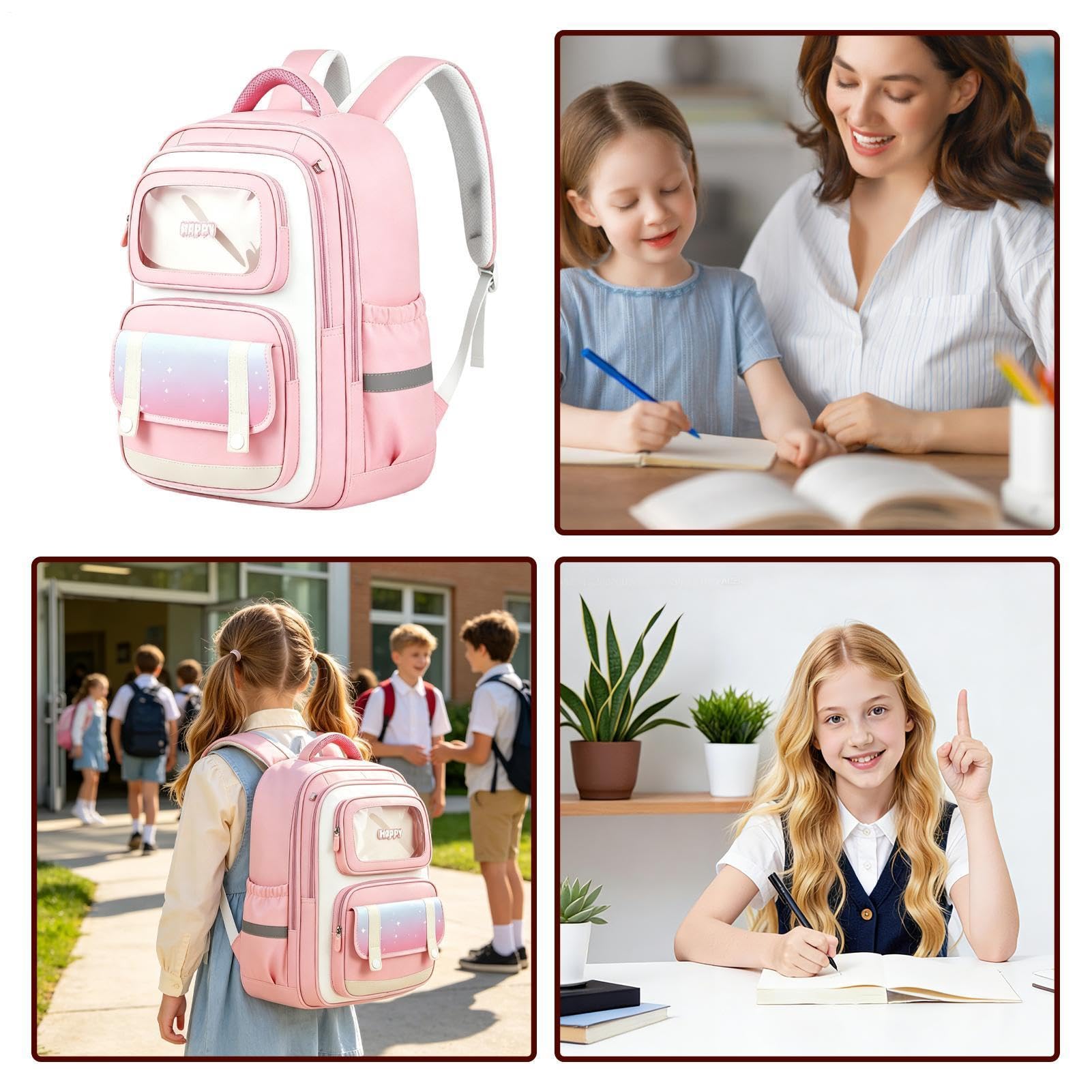Plecak Dziewczęcy Torba Na Laptopa 39,6 Cm I Kubek 1,2 L | Plecak Powrót Do Szkoły Dla Uczniów 8-14 Lat Na Obozy Letnie Pikniki Bibliotekę I Wycieczki Dniowe I Weekendowe