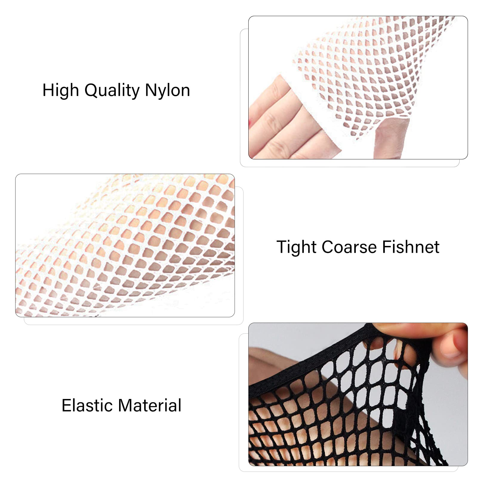 COSFAN 2 works Fishnet Gloves Women Fingerless Long Gloves Elastic Mesh Glove 1920s Hollow Gloves for Evening Party Halloween (White) - Image 3