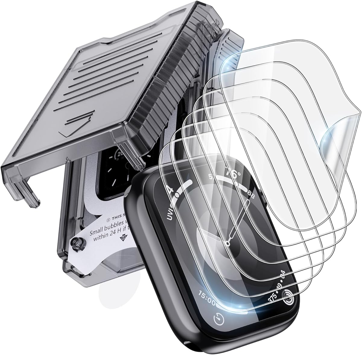 Wumigoo 6 pack for Apple Watch Series 9 8 7 Screen Protector 41mm HD Soft EPU Film [Not Glass] iWatch Protector Easy to Install Self-Healing Anti Scratch 0 Bubble HD Touch Sensitive